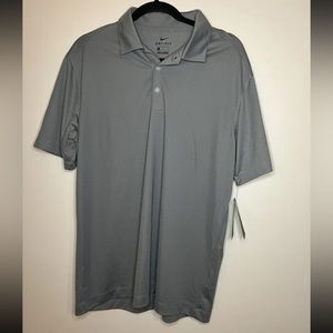 NWT Cool Grey Nike Golf Mens Medium Dri-FIT Vertical Mesh Polo Size Medium